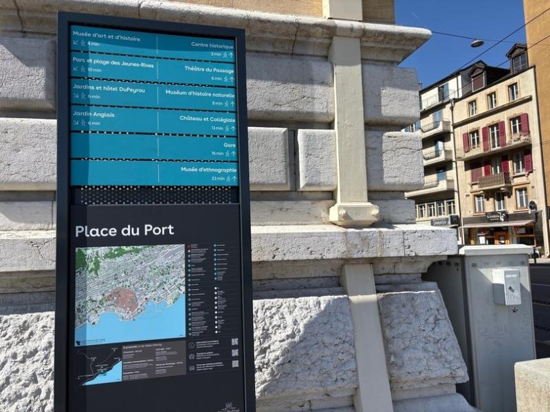 Une nouvelle signalétique piétonne à Neuchâtel
